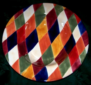 Artimino Ciao Harlequin Nearly 15 Inch Wide Large Flat Serving/Pasta Bowl #4 - Picture 1 of 3