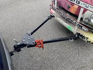Adjustable Tow Bar Bumper Mount Tow Bar 5000 lbs Fit 2'' Ball With Chains - Picture 1 of 6