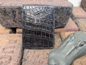 Wild Alligator Front Pocket Money Clip Wallet croc swamp leather hide JU20 - Picture 1 of 19