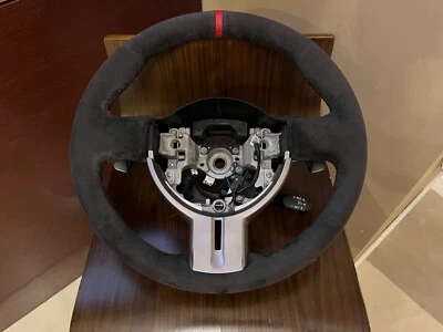 13-15 Subaru BRZ/ Scion FRS Volante Paddle Alcantara Costura Vermelha Personalizada - Imagem 1 de 4