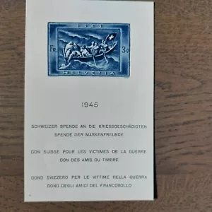 Schweiz 1945 Blatt Kriegshilfe Briefmarken (Michel 11) postfrisch - Bild 1 von 2