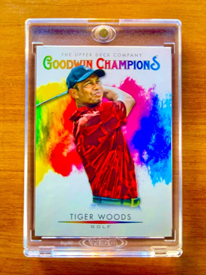 Tarjeta de inversión Tiger Woods RARA EXPLOSIÓN DE COLOR SSP CUBIERTA SUPERIOR MASTERS GOAT COMO NUEVA Foto 1 de 4