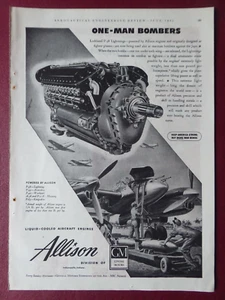 6/1945 PUB ALLISON GENERAL MOTORS LOCKHEED P-38 LIGHTNING AIRCRAFT ENGINE AD - Picture 1 of 1