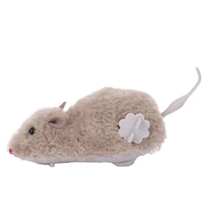 Mouse Wind-up Furry Rat Spinning Tail Pet Toy 6" Decoration Prop, Grey - Picture 1 of 6