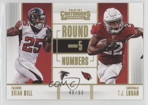 2017 Panini Contenders Round Numbers Gold /99 Brian Hill TJ Logan Rookie RC