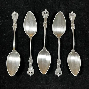 Set 5 Towle 925 Sterling Silver Old Colonial Demitasse Spoons 4-7/8in Monogram S - Picture 1 of 8