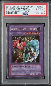 Yugioh Elemental Hero Flame Wingman ultimate rare PSA 10 1st edition EURO - Picture 1 of 3