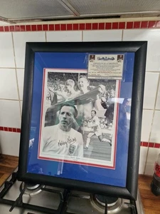 Signed Print Of Nobby stiles With Certificate Of Authenticity Fram 48by 57 - Picture 1 of 4