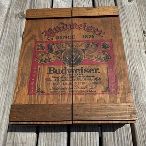 Vintage Budweiser Home Lager Bier Holz Wandbehang Aufbewahrungsbox Männerhöhle - Bild 1 von 3