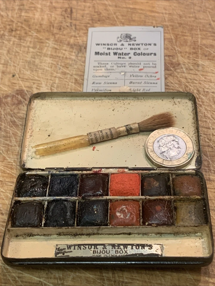 WINSOR & NEWTON Rare Watercolour Bijou Tin Set Vintage Watercolor 2   - Image 1 of 4