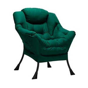 Modern Fabric Large Lazy Chair, Accent Oversized Comfy Reading Chair, Green - Picture 1 of 6