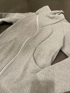 Lululemon asymmetrische Scuba Damenjacke mit durchgehendem Reißverschluss Größe 6 grau meliert - Bild 1 von 7