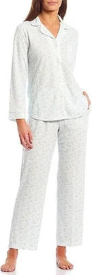 Miss Elaine Womens Pajama Set Floral Collared Long Sleeve Button Up Cottage Sz S - Image 1 of 4