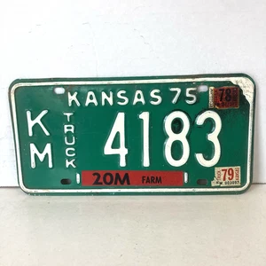 1975-79 Kansas Farm Truck License Plate 4183 Kingman County KM Collector Garage - Picture 1 of 3