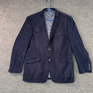 Madison Modern Fit Mens 42R Navy Blue Cotton Velvet Blazer Sport Coat Jacket - Picture 1 of 10