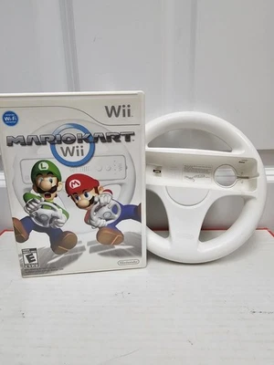 Mario Kart Wii (Nintendo Wii) w/Nintendo OEM Steering Wheel Bundle - Tested CIB  - Image 1 of 4