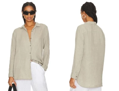 Camisa relajada de lino ligero James Perse $175 nueva con etiquetas en pigmento limo; 3 L Foto 1 de 4