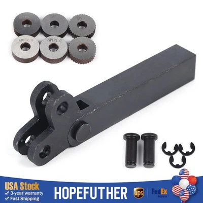 Dual Wheel Lathe Knurling Tool Steel Knurl Set w/ 6 Knurling Single Wheels USA