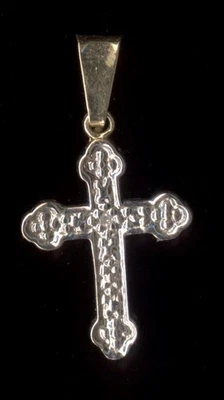 Nuevo Colgante Cruz Diamante Natural Oro Amarillo y Blanco Sólido Fino 10K 25mm yg Foto 1 de 2