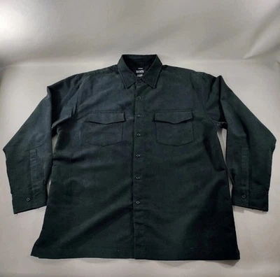 Camisa Bruno Para Hombres Grande Gamuza Negra Camisa Abotonada Manga Larga Italia Usada en Excelente Condición Foto 1 de 4