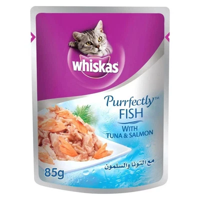 Whiskas Purrfectly Pescado con Atún y Salmón Comida Húmeda para Gatos 85g Envío Gratis Foto 1 de 4