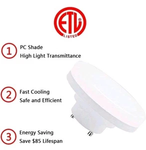 2 Pack GU24 LED Light Bulb, Mini Ultra Thin GU24 Puck Squat Light Bulb, 9W Low - Picture 1 of 8