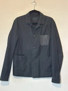 All Saints Bassett Blazer Jacket Washed Black Size M Distressed Punk Grunge - Picture 1 of 11