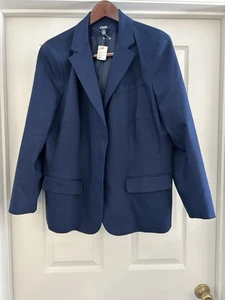Chaps Ralph Lauren Blazer Jacket Womens Size 20W Navy 3 Crest Button Career NWT - Picture 1 of 8