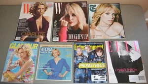 7 magazine lot - Charlize Theron - W, T, Glamour, USA Weekend, EW, Elle - Picture 1 of 1