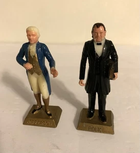 Figuras de plástico de los presidentes de Estados Unidos de Marvel Toys de los años 50 Jefferson y Polk - Imagen 1 de 3