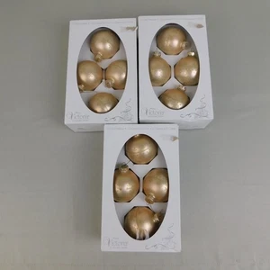 12 Stück Vintage Victoria Collection Schablonen Glitzer Glas Ornamente Gold #C466 - Bild 1 von 11