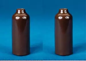 BROWN Flagpole Set of 2 VINYL FLAG SNAP COVERS 3.5" L x 1.25" Dia Made in USA - Picture 1 of 1