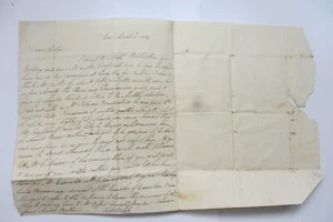 Manuscript letter dated 1832 on inside of North Petherton Academy Somerset terms - Picture 1 of 4