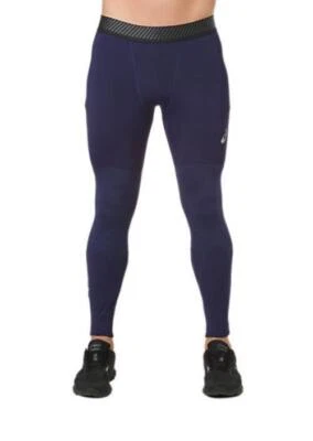 Leggings ASICS D1 para hombre de carrera larga ajustados - capa base - secado rápido - azul Foto 1 de 2