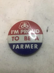 Semi Pioneer vintage "Sono orgoglioso di essere un contadino" pulsante pinback - Foto 1 di 2