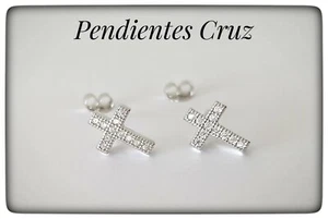 PENDIENTES CRUZ CROSS ROOD TAILS,PLATA LEY TALISMAN PENDING SILVER PLATA 925 ml - Picture 1 of 4