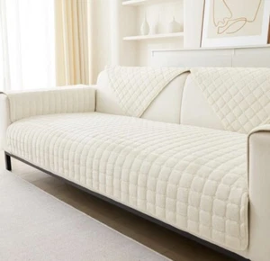 Quilted Sofa Slip Covers (70x150cm) Seater Reversible SofaProtector Couch Cover - Picture 1 of 6