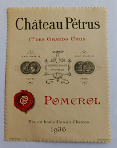Vintage 1936 French wine label Grands Crus Pomerol