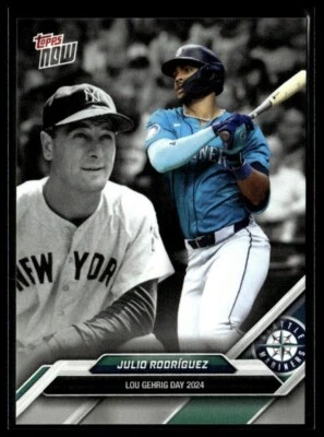 2024 Topps Now LGD-14 Julio Rodriguez Seattle Mariners Lou Gehrig Day Sarah Lang - Image 1 of 2