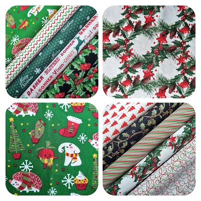 Stoffpaket 5  St. 20 x 25  cm  Stoff Quiltpaket Patchworkstoff  Weihnachtsstoff - Bild 1 von 2