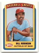 1990 SWELL BASEBALL GREATS BILL ROBINSON PHILADELPHIA PHILLIES #114