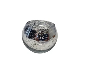 24 Silver Votive Candle Holders Table Centerpieces Speckled Round Mercury Glass - Picture 1 of 4