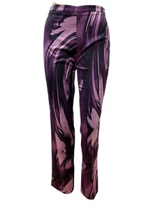 Vintage Gianni Versace V2 Classic Size 26 - XS XXS Women Pants Satin Purple Logo - Picture 1 of 10