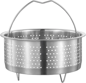 Stainless Steel Steamer Basket for Metal Steamer Insert Steaming Rack with Handl - Picture 1 of 9
