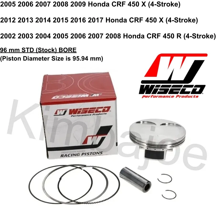 Honda CRF 450 R CRF 450 X Listed 96 mm Wiseco Forged Moly Piston Kit 12.5:1 - Image 1 of 1