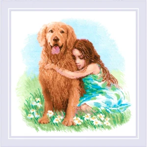 Golden Retriever ~ Kit punto croce contato vero amico di Riolis - Foto 1 di 5