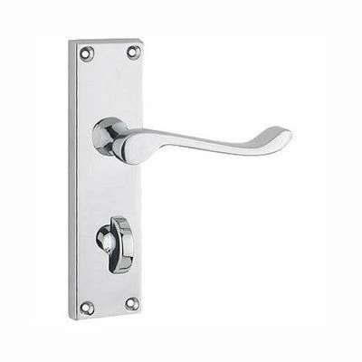 Door handles Victorian Scroll Internal BATHROOM - Polished Chrome pair - Image 1 of 4
