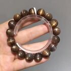 Véritable bracelet perles de cristal en pierre de lune noire naturelle pierre de soleil AAAA11 mm