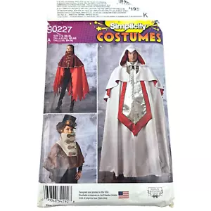 Simplicity S0227 Assassin Costume Pattern Video Cape Hood Steampunk XS S M L XL - Picture 1 of 6