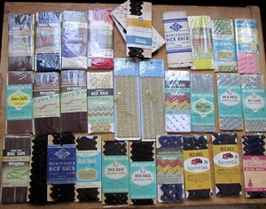 Vintage Lot 27+ Assorted Sewing Craft Trims~ Rick Rack, Bias Tape ~ Multicolor - Picture 1 of 10